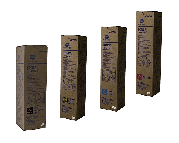 Konica Minolta TN612K TN612C TN612Y TN612M 4 PACK SET OEM TONER FOR BIZHUB PRO C5501 C6501